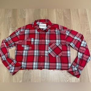 Riley cropped self patched flannel Size M/L